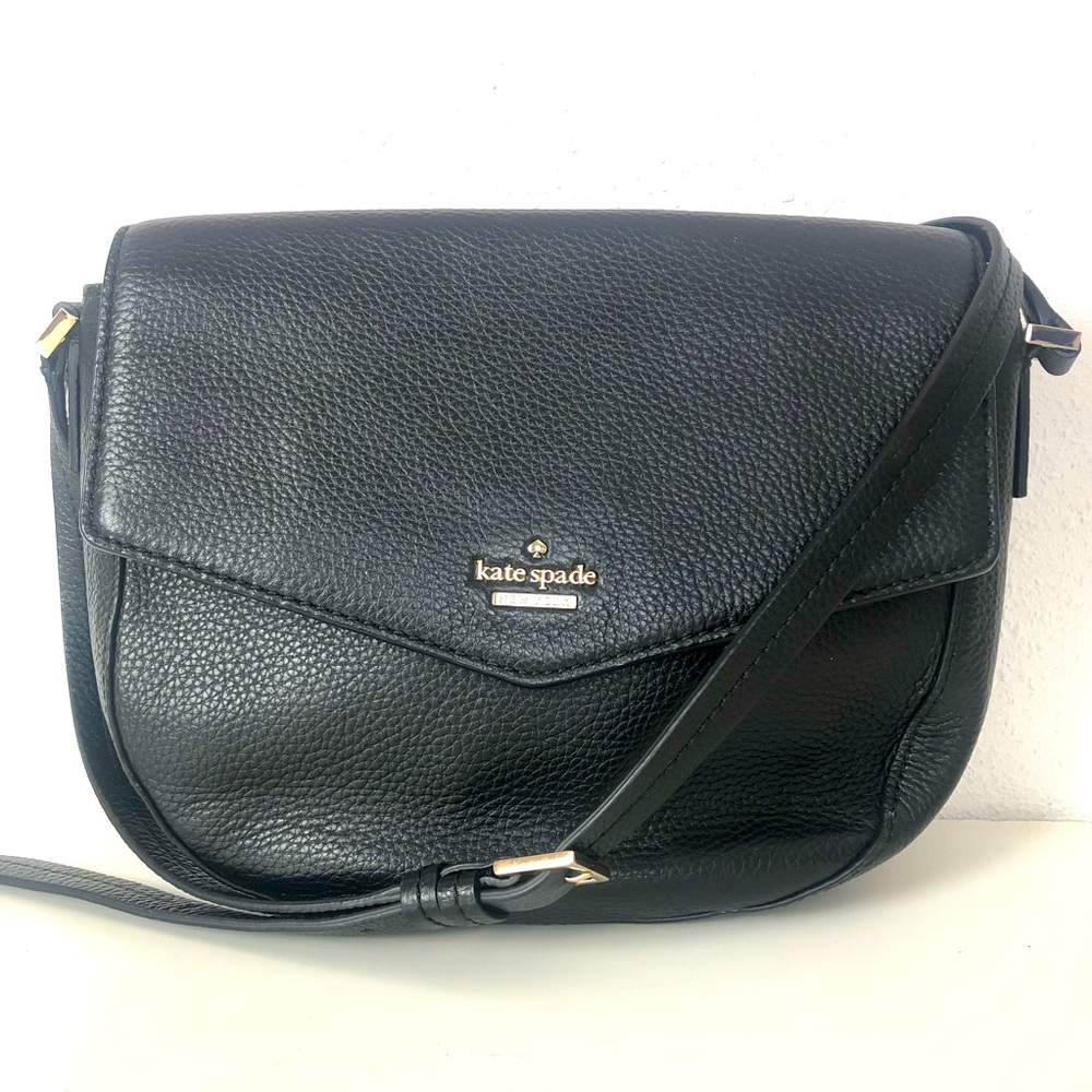 Kate Spade Black Leather Spencer Lavinia Pebble Crossbody Bag